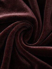LUMIGAL Women's Elegant Coffee-Colored Velvet Wide-Leg Pants - Coffee Brown - View 3