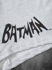 BATMAN X SHEIN Men's Letter Waistband Casual Comfortable Boxer Briefs - Black - View 5