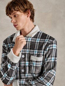 EverLounge Men's Casual Plaid Fleece Loungewear Set - Multicolor - View 6