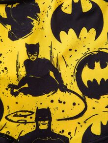 BATMAN X SHEIN 2pcs Men's Cartoon Print Boxer Briefs, Personalized Print Square Shorts - Yellow - View 6