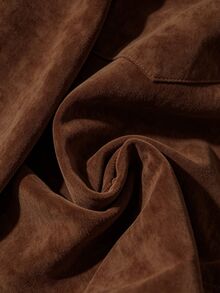 GlowEve Women's Brown Suede Padded Regular Jacket, Elegant Commuter Top For Autumn/Winter - Brown - View 3
