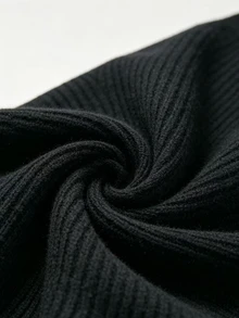 Balvessa Sweater Wanita Gaya Vintage, Kancing, Lengan Panjang, dan Hem Berumbai - Hitam - View 3