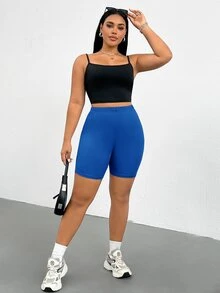 SHEIN Essnce 3件組大尺碼時尚休閒緊身底層短褲 - 彩色 - 查看 8