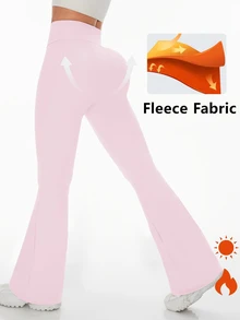 SHEIN Velisys Fashion Essential Low Waisted Solid Color High Waist Women's Sports Pants Pilates Gym Pink Black Summer - Multicolor - View 2