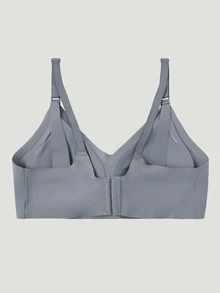 Moonlight&Mama Plus Size Front And Back Double Row Hook Maternity Nursing Bra - Dark Grey - View 5