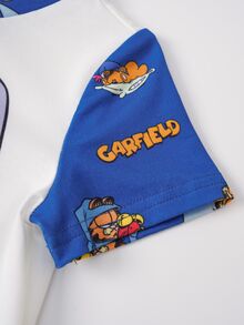 GARFIELD | SHEIN Baby Boy Cartoon Print Round Neck T-Shirt And Shorts Set - Black and White - View 5