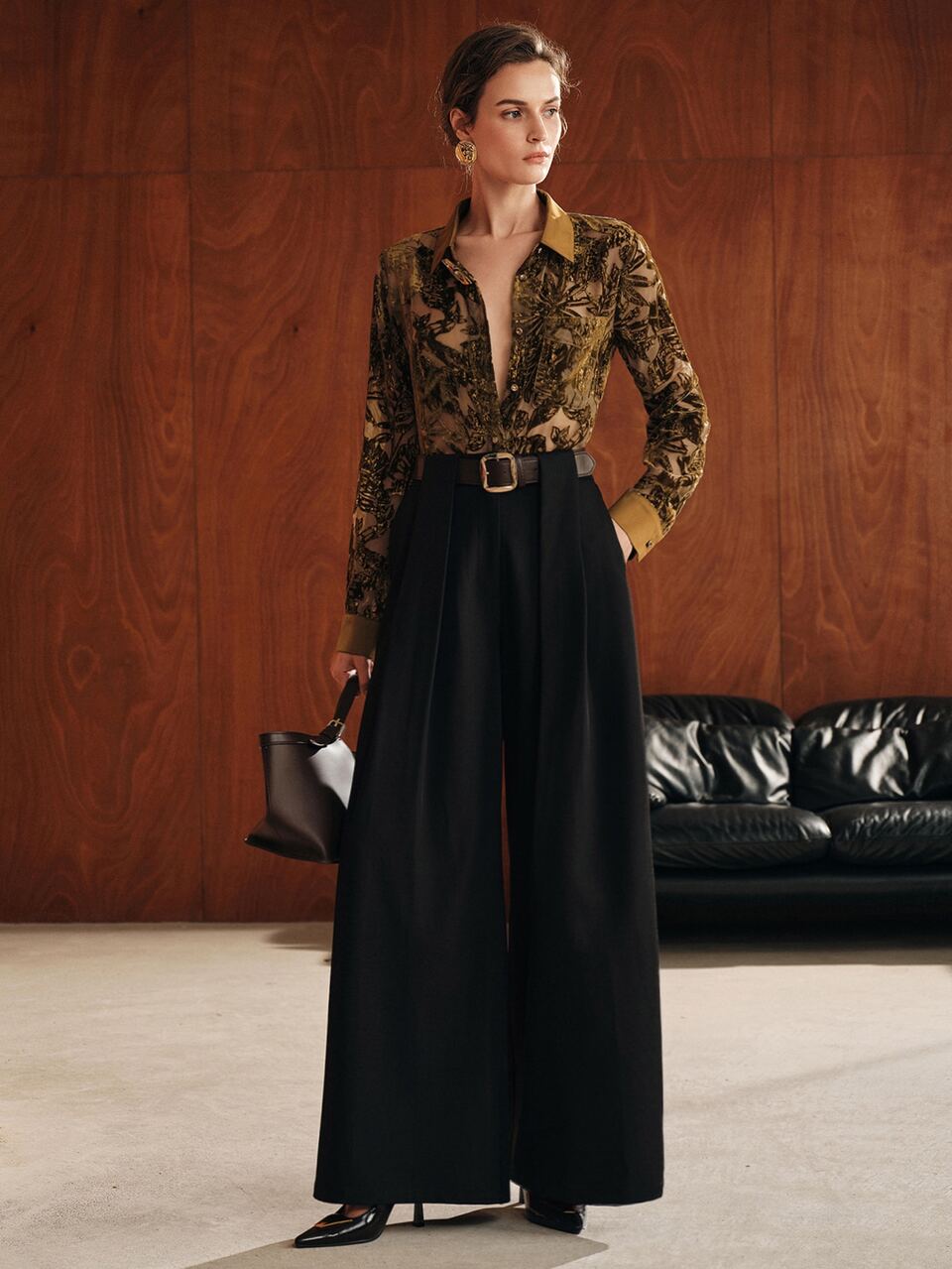 Anewsta Women's Solid Color Casual Versatile Wide Leg Pants For Daily Wear
