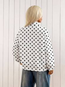 SHEIN EZwear 女款休閒拉鍊輕量夾克，波點夾克，秋冬服飾 - 彩色 - 查看 2