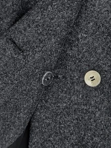 Women's New Autumn/Winter Asymmetrical Collar Waist-Cinching Peplum Hem Overcoat - Dark Grey - View 4