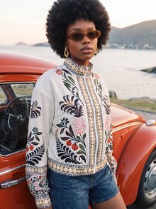 CAJUNI Vacation Tropical Print Light Weight Jacket - Multicolor - View 3