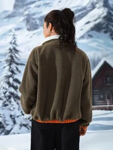 Exploreva Women's Autumn/Winter Warm Fleece Outdoor Jacket - Green - View 2