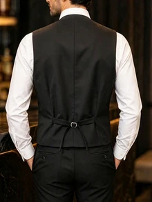 Manfinity AFTRDRK Men's Rhinestone V-Neck Single-Breasted Business Suit Vest - Multicolor - View 2