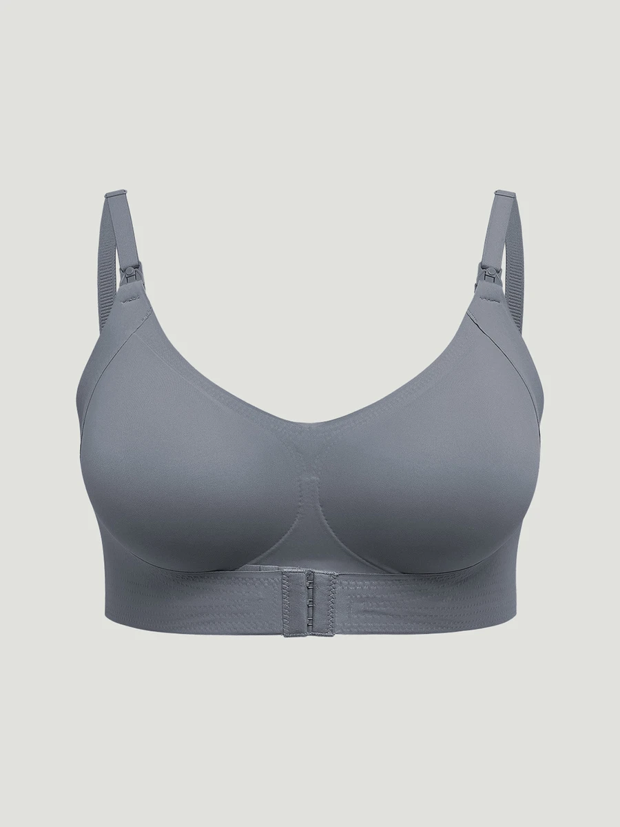 Moonlight&Mama Plus Size Front And Back Double Row Hook Maternity Nursing Bra - Dark Grey - View 1