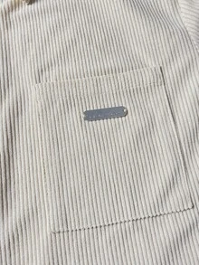 Manfinity Homme 男士單排扣休閒百搭長袖襯衫，適合日常穿著，男孩秋冬新款 Polo 衫 - 杏色 - 查看 6