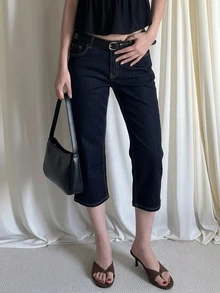 DAZY Women's Casual Versatile Daily Travel Denim Jeans With Pockets And Buttons Fall - Blue - View 4
