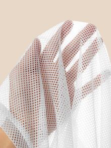 SHEIN Cheerettes 女款休閒網紗透視牛仔運動T恤2件套 - 彩色 - 查看 14