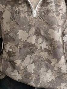 SHEIN EZwear 女款運動衫，秋季服飾，枯枝與落葉圖案，休閒極簡運動街頭風，百搭派對聚會機場穿搭 Y2K 上衣，秋季穿搭，女款通勤穿搭，百搭上衣，外出穿搭，機場穿搭 - 彩色 - 查看 5