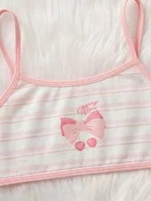 SHEIN 少女可愛簡約豹紋愛心圖案親膚柔軟兒童學生成長期內褲5件組 情人節 - 彩色 - 查看 3