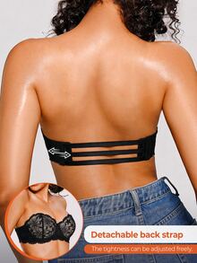 Bareli Dear Bra Berkawat Seksi Wanita dengan Renda, Bra Push-Up untuk Memperbesar Payudara Kecil, Bra Tanpa Tali Anti Selip dan Tak Terlihat dengan Tali Bahu yang Dapat Dilepas, Model Silang di Belakang, Dapat Dipakai dengan Berbagai Cara, 1 buah - MultiWarna - View 2