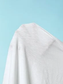 Exploreva Kaos Outdoor Lengan Panjang Wanita Kasual Warna Beige dengan Belahan Belakang - Aprikot - View 8