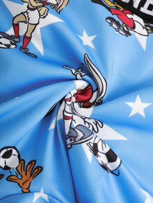 LOONEY TUNES X SHEIN Men's Star Cartoon Print Boxer Briefs - Blue - View 7