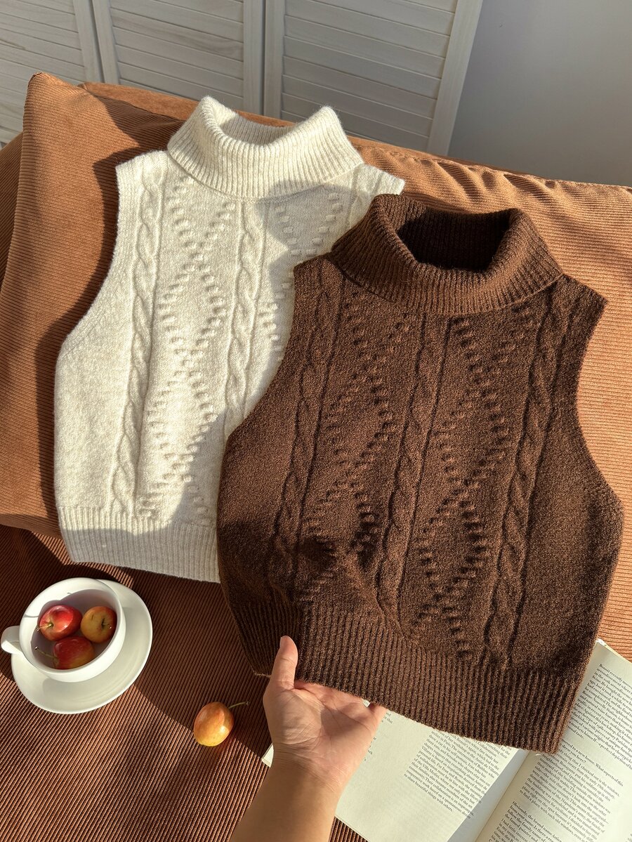Tween Girl Solid Color Casual Versatile Daily Wear Knit Tops 2pcs Set Pullover - Multicolor - View 1