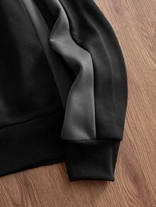 SWAVVY Casual Colorblock Patchwork Men's Hoodie - Black - View 3