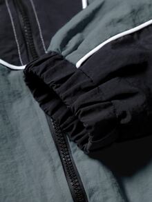 STYNVO 男士拼色拉鍊連帽外套與長褲休閒日常戶外套裝 - 彩色 - 查看 5