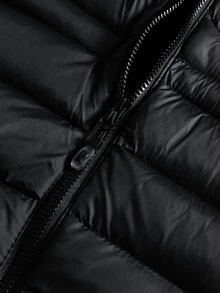 Manfinity Roghcode Men's Classic Zipper Thermal Lined Vest Jacket - Black - View 6