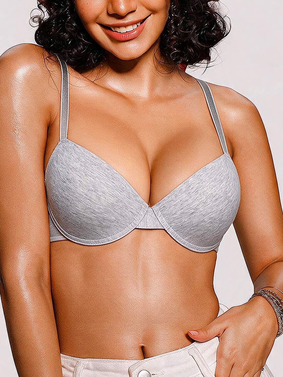 LustreForm 女款有鋼圈休閒舒適內衣,1件裝 - 淺灰色 - 查看 1
