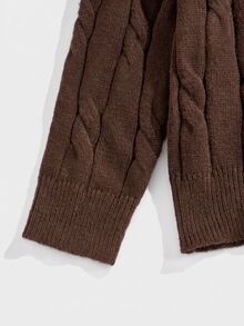 EASEVO Sweater Kasual Pria Ukuran Besar Warna Polos untuk Sehari-hari, Cocok untuk Pesta Halloween, Musim Dingin, dan Musim Gugur. - Coffee Brown - View 5