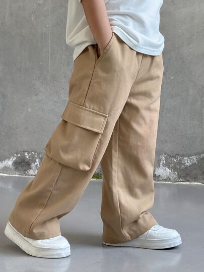 1pc Young Boys Casual Sports Cute Daily Comfortable Street Style Versatile Printed Straight Leg Pants Suitable For Outings, School, Daily Gatherings, Spring, Summer, Autumn, Winter, Back To School Outfits, Fall Outfits