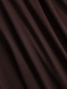 Sweetra Women's New Spring Summer Autumn Winter Outfit Half-High Neck Solid Color Top And Ruched Waist Skirt Set, Suitable For Travel, Commuting, Shopping, Dating, Dining, Versatile 2-Piece Set - Brown - View 10