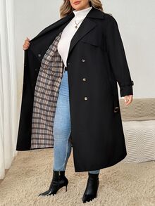 SHEIN CURVE+ 大尺碼大衣，2026年秋冬 22W - 彩色 - 查看 7