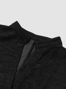 Trelyra Women's Button Half-Placket Casual Pocket Dress - Dark Grey - View 5