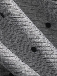 Dazy Plus Korean Style Fitted Polka Dot Pure Desire Halter Neck Tie Long Sleeve Sexy Top T-Shirt Fall - Grey - View 7