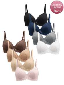LustreForm Women's Underwire Sexy Lace Comfortable Adjustable Bra Blind Box Random 2/3/5pcs - Multicolor - View 3
