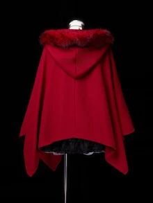 Sunspun Plus Size Women's Fleece Hooded Zip-Up Casual Daily Overcoat Winter - Red - View 2