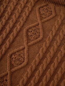 Rusticease Sweater Turtleneck Ukuran Besar Kasual Musim Gugur Gaya Retro 1920 Vintage Longgar Elegan Warna Polos Formal untuk Kantor, Rumah, Liburan, Musim Dingin, dan Thanksgiving - Chocolate Brown - View 7