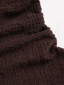 Sweetra Women's Elegant 2 Pieces Brown Knit Slim Fit Set With Metal Decoration - Coffee Brown - View 4