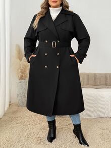 SHEIN CURVE+ 大尺碼大衣，2026年秋冬 22W - 彩色 - 查看 6