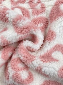 SHEIN 女嬰可愛秋冬百搭保暖內裡豹紋連帽外套 - 紅色 - 查看 6