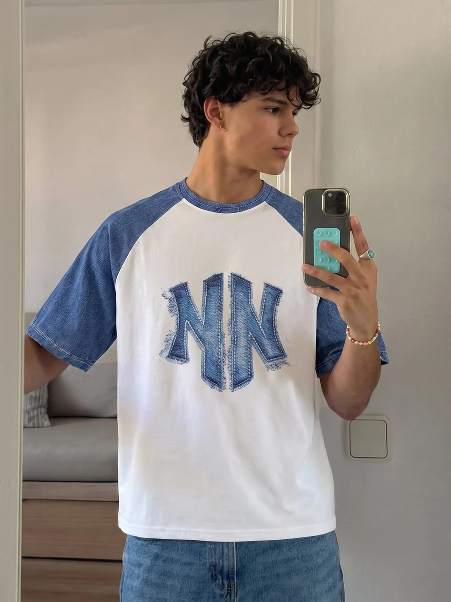 SWAVVY Casual Men's Letter Print Short Sleeve T-Shirt For Daily Wear - White - View 1