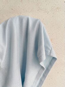 Soleia 女款純色拼接荷葉邊掛脖上衣與裙子時尚套裝 - 藍色 - 查看 7