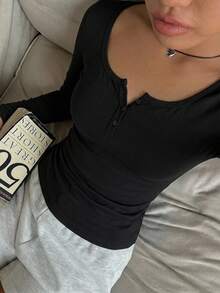 CovetEZ 95%棉 2件組 女款休閒修身長袖T恤 - 彩色 - 查看 7