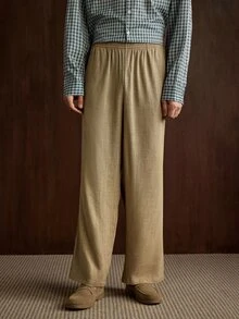 Manfinity CityGents Men's Casual Versatile Solid Color Pants - Khaki - View 3