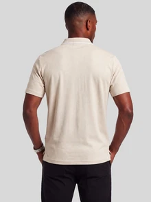 TekDrob Double Anti-Odor Heavy Viscose Polo Shirt With Striped RIB Detail And Regular Fit - Apricot - View 3