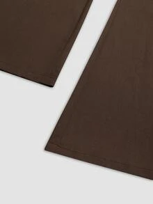 Balvessa Women's Wide Leg Long Pants With Side Metal Buckle - Brown - View 7