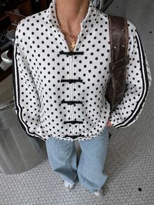 Modelyn Women's Polka Dot Colorblock Casual Versatile Daily Long Sleeve Jacket - Multicolor - View 5