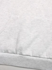 SHEIN 青少年女孩淺灰色針織粉色字母刺繡秋季運動休閒衛衣 Y2K 灰色運動風衛衣 - 淺灰色 - 查看 10